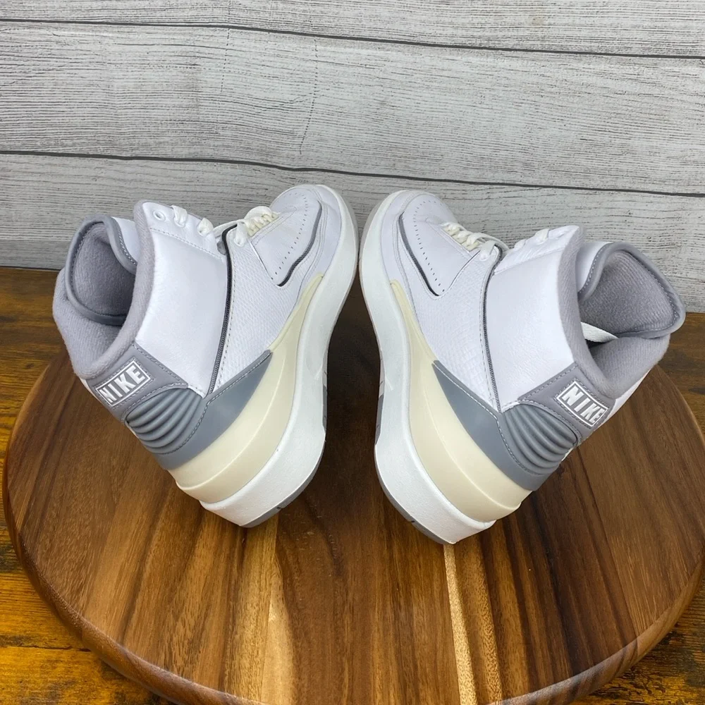 Nike Air Jordan 2 Retro White Cement Grey Men’s Shoes DR8884-100 Sneaker Size 9